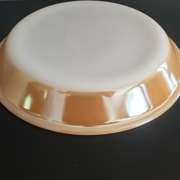 Vintage Fire King Peach Lustre 9" Milk Glass Pie Plate - Picture 8 of 16